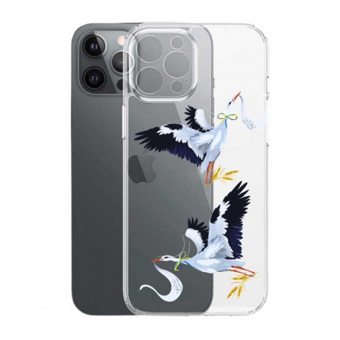 Патриотический чехол для iPhone 13 Pro с рисунком "Журавлі"